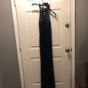 Long navy blue dress